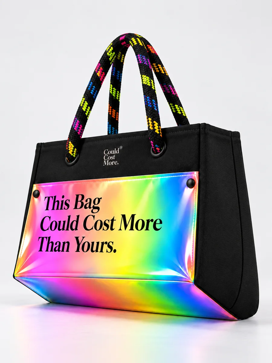 The Small Tote. three-quarter view.