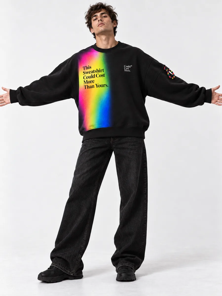 The Sweatshirt. worn by a man.